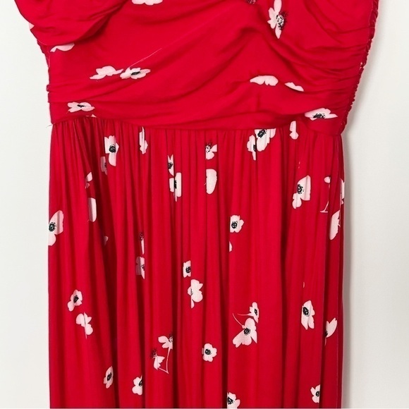 Bardot Red Floral Midi Dress Sweetheart Fit & Flare Size 6 - Picture 5 of 12